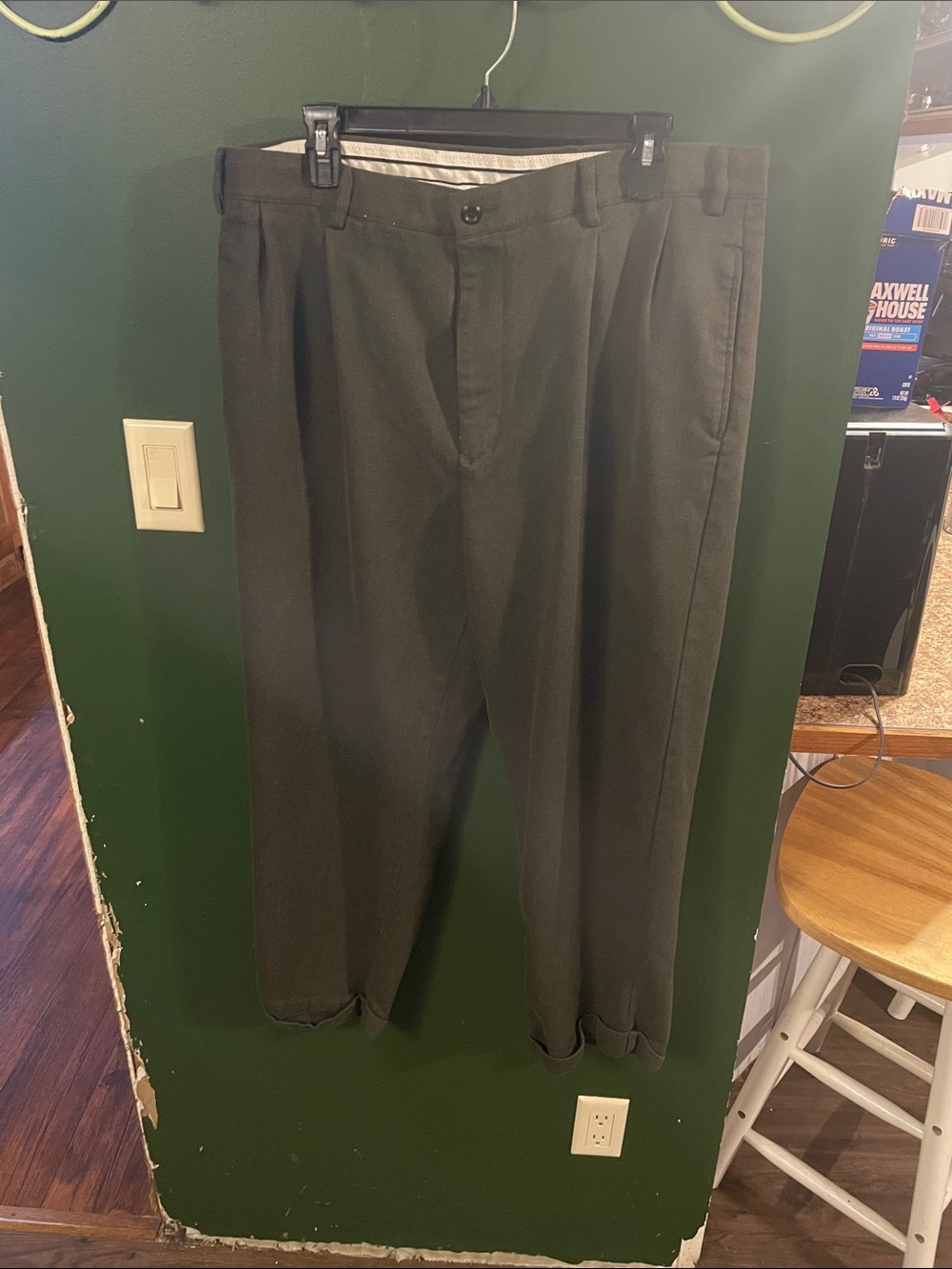 Nautica Olive Dress Rigger Trousers 55% Cotton 45%Wool Size 38x30